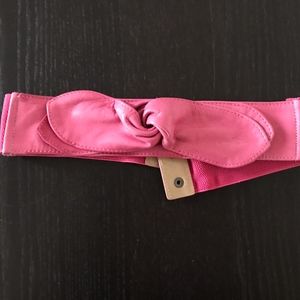 NAFNAF pink bow belt leather SMALL